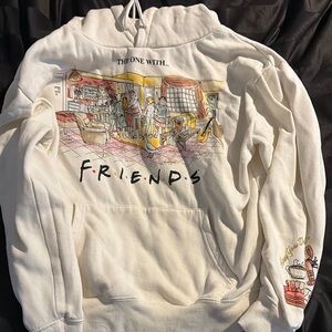Friends Graphic White Hoodie